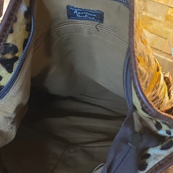 American Darling Leopard and Brown Fringe Shoulder Bag - Picture 10 of 10